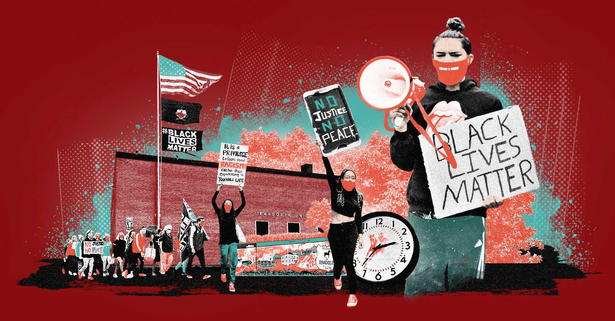 Illustration of protesters and activists